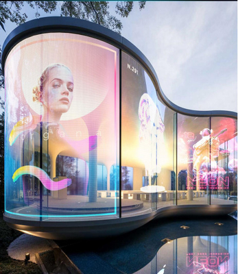 Przezroczysta samoprzylepna folia wyświetlająca LED Ultra-cienka ściana wideo Digital Signage Billboard TV